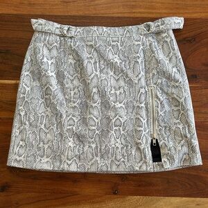 Free People Midnight Magic Snakeskin Animal Print Zipper Mini Skirt